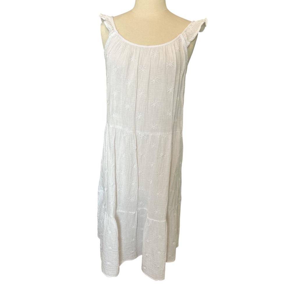 4our dreamers cotton White Sleeveless Scoop Neck Sundress